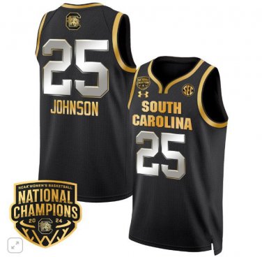 Raven Johnson  #25 South Carolina Gamecocks National Champions  Black Gold