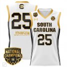 Raven Johnson  #25 South Carolina Gamecocks National Champions  White Gold