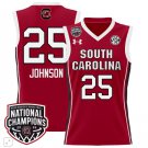 Raven Johnson  #25 South Carolina Gamecocks National Champions Patch  - Crimson
