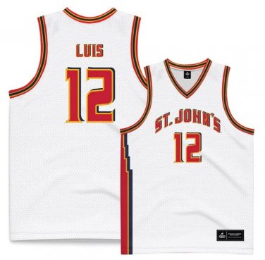 RJ Luis  #12 St. Johns University Vapor Patch NCAA   White