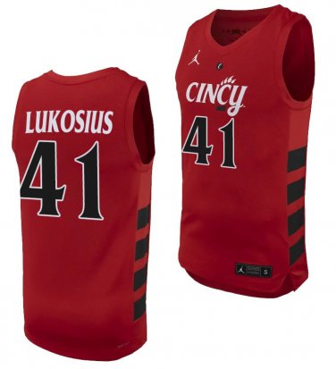 Simas Lukosius  #41 Cincinnati Bearcats 70s XII Patch   - Crimson