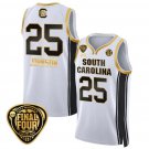South Carolina Gamecocks Raven Johnson  #25 Final Four Patch   White Gold