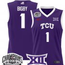 Taylor Bigby  #1  TCU Horned Frogs 2025 Champions Patch   Purple