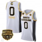 Te Hina Paopao  #0 South Carolina Gamecocks National Champions  White Gold