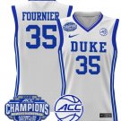 Toby Fournier  #35 Duke Blue Devils 2025 ACC Champions Patch   White