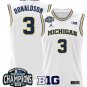 Tre Donaldson  #3 Michigan Wolverines 2025 Big Ten Champions Patch   White
