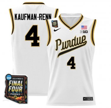 Trey Kaufman - Renn  #4 Purdue Boilermakers Final Four Patch   White