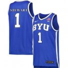 Trey Stewart  #1 BYU Cougars NCAA Vapor Patch College  All  Royal