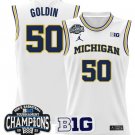 Vladislav Goldin  #50 Michigan Wolverines 2025 Big Ten Champions   White