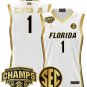 Walter Clayton Jr  #1 Florida Gators 2025 SEC Tournament Champions Patch  White Gold