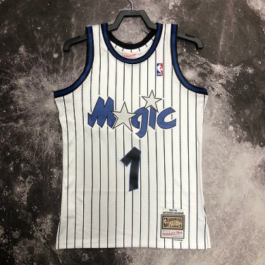 #1 Hardaway Magic 1993-94 M&N heat pressed jersey white