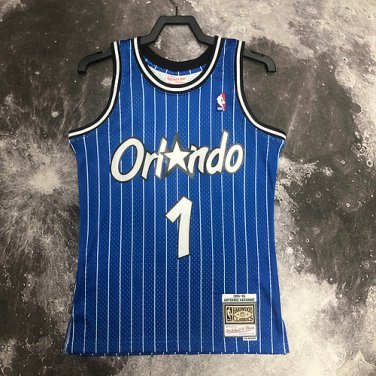 #1 Hardaway Magic 1994-95 M&N heat pressed jersey blue