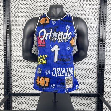 #1 Hardaway Magic M&N Graffiti jersey (heat pressed)