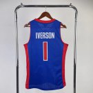 #1 Iverson Pistons 2008-09 M&N jersey blue (heat pressed)