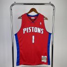 #1 Iverson Pistons 2008-09 M&N jersey red (heat pressed)