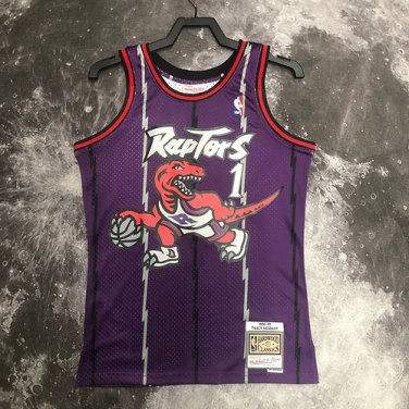 #1 Mcgrady Raptors 1998-99 M&N heat pressed jersey purple