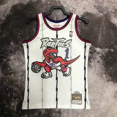 #1 Mcgrady Raptors 1998-99 M&N heat pressed jersey white