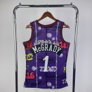 #1 Mcgrady Raptors 1998-99 M&N jersey purple red (heat pressed)