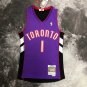 #1 Mcgrady Raptors 1999-00 M&N heat pressed jersey purple black