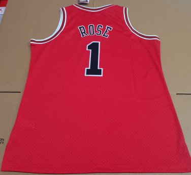 #1 Rose Bulls 2008-09 M&N jersey red (heat pressed)