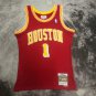 #1 Tracy Mcgrady Rockets 2004-05 M&N jersey red (heat pressed)