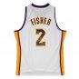#2  Derek Fisher Lakers 2002-03 M&N jersey white (heat pressed)