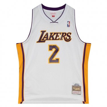 #2  Derek Fisher Lakers 2002-03 M&N jersey white (heat pressed)