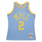 #2 Derek Fisher Minneapolis Lakers 2001-02  M&N jersey blue (heat pressed)