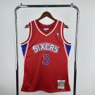 #3 Iverson 76ers 1996 97 M&N jersey red (heat pressed)
