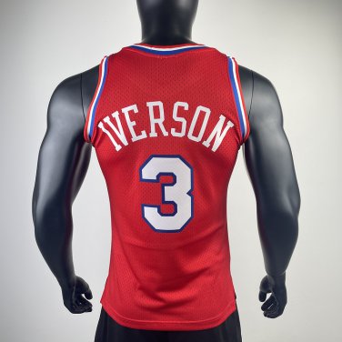 #3 Iverson 76ers 1996-97 M&N jersey red (heat pressed)_CM_1