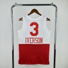 #3 Iverson 76ers 2003 04 M&N jersey red white (heat pressed)