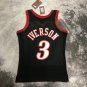 #3 Iverson 76ers M&N heat pressed jersey black