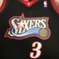 #3 Iverson 76ers M&N heat pressed jersey black