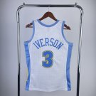 #3 Iverson Nuggets 2003 04 M&N jersey white (heat pressed)
