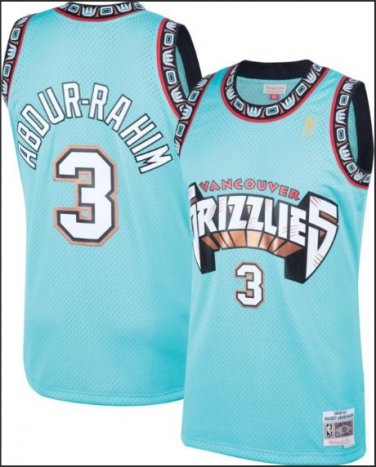 #3 Shareef Abdur-Rahim  Memphis Grizzlies M&N jersey (heat pressed)