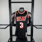 #3 Wade Miami Heat 2013-14 M&N retro jersey black (heat pressed)