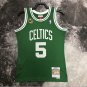 #5 Garnett Celtics 2007-08 M&N heat pressed jersey green white  with The trophy