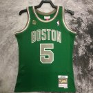 #5 Garnett Celtics 2007-08 M&N heat pressed jersey green with The trophy