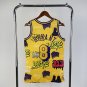 #8 Kobe Bryant Lakers 1996-97 M&N jersey yellow red (heat pressed)