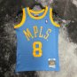 #8 Kobe bryant Lakers 2001-02 M&N heat pressed jersey blue
