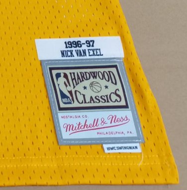 #9 Nick Van Exel Lakers 1996-97 M&N jersey yellow (heat pressed)