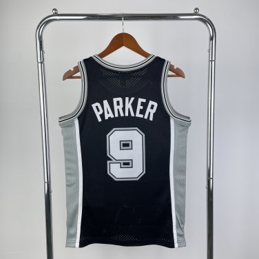 #9 Parker Spurs  M&N jersey black (heat pressed)