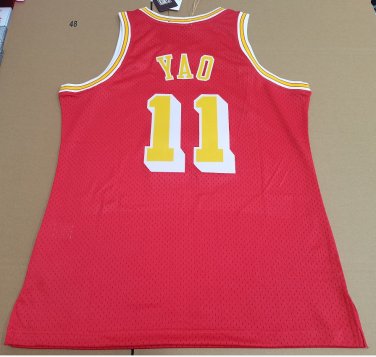 #11 Yao Ming Houston Rockets 2004-05 M&N jersey red (heat pressed)