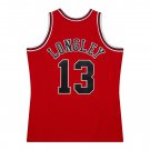 #13 Luc Longley Bulls 1997-98 M&N jersey red (heat pressed)