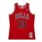 #13 Luc Longley Bulls 1997-98 M&N jersey red (heat pressed)