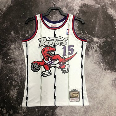 #15 Carter Raptors 1998-99 M&N heat pressed jersey white