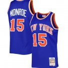 #15 Earl Monroe Knicks 1972-73 M&N jersey blue (heat pressed)