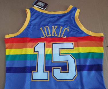 #15 Jokic Nuggets  M&N jersey purple (heat pressed)