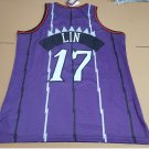 #17 Lin Raptors M&N jersey purple with Team name in Chinese  (heat pressed)