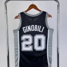 #20 Ginobili Spurs M&N jersey black (heat pressed)